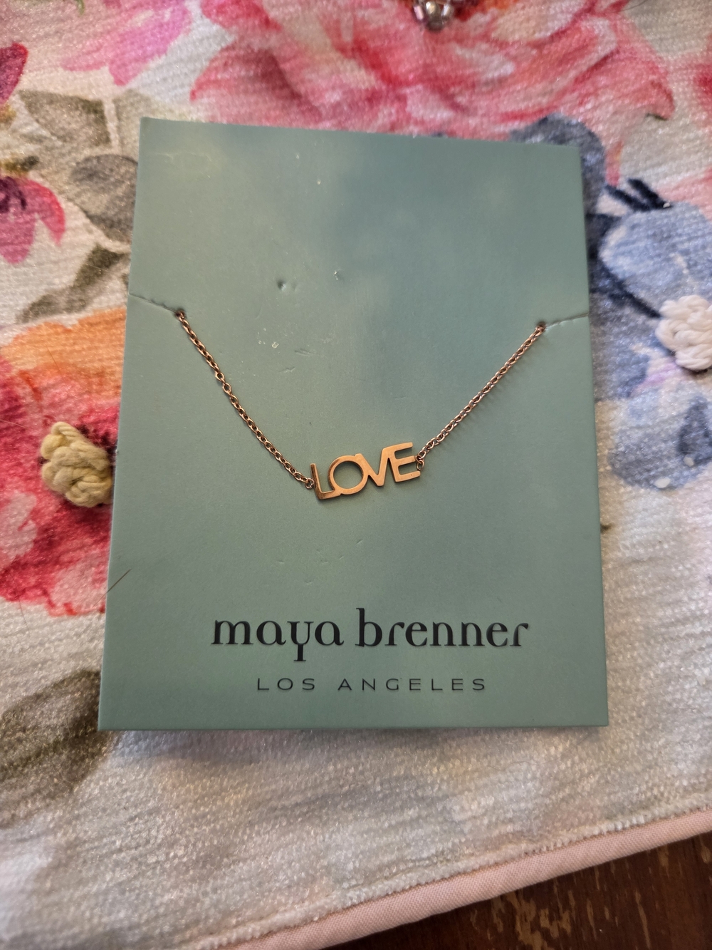 Maya Brenner Women's 'LOVE' Necklace in Rose Gold